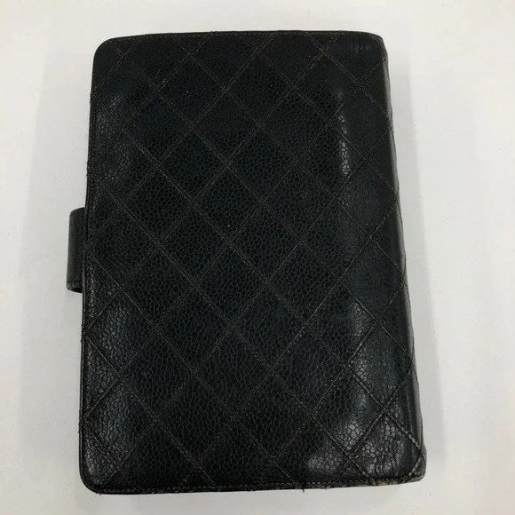 Chanel Matrasse Quilted Black MM Agenda planner notebook cover black - Picture 3 of 9